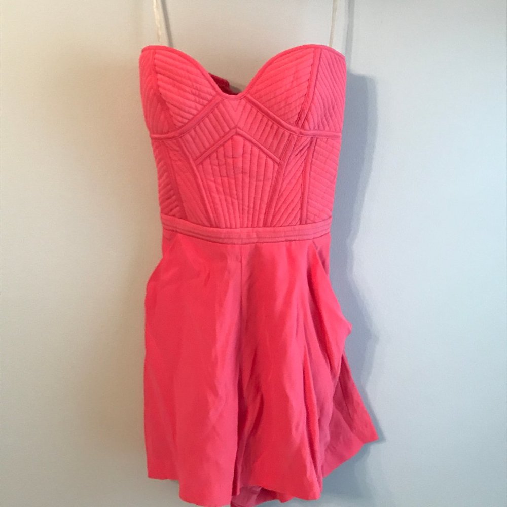 Parker Coral Silk Romper